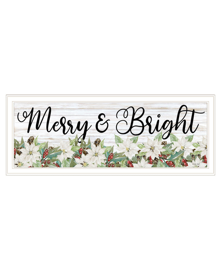 Merry and Bright White Framed Print Wall Art