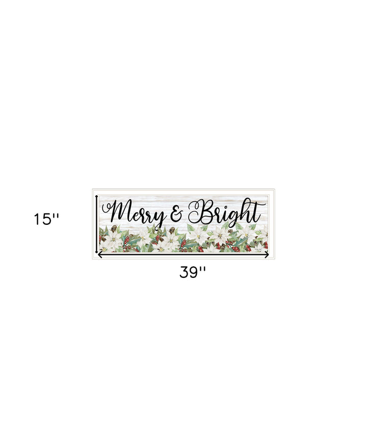 Merry and Bright White Framed Print Wall Art