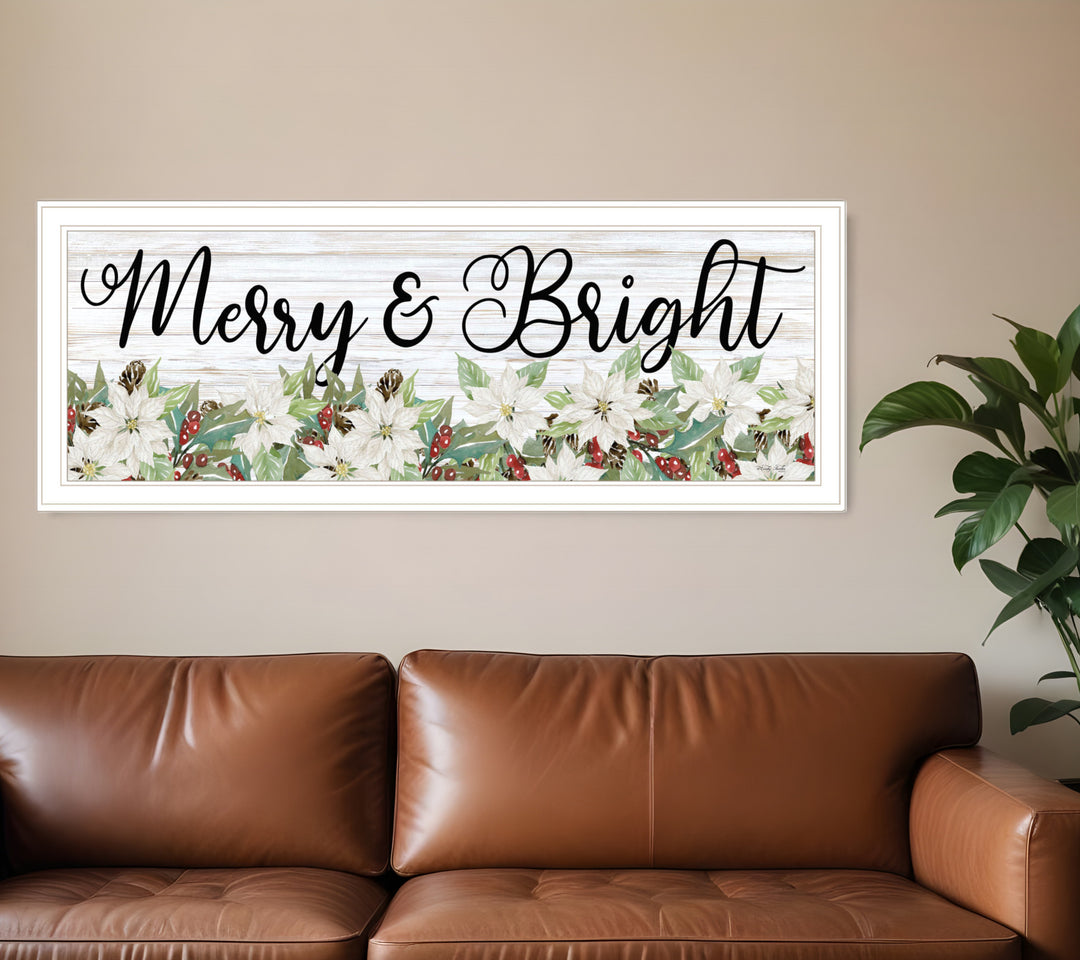 Merry and Bright White Framed Print Wall Art