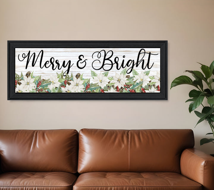 Merry and Bright Black Framed Print Wall Art