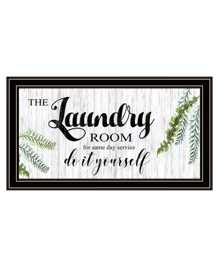 The Laundry Room Same Day Service Black and Brown Framed Print Laundry Wall Art