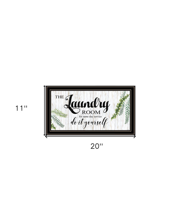 The Laundry Room Same Day Service Black and Brown Framed Print Laundry Wall Art