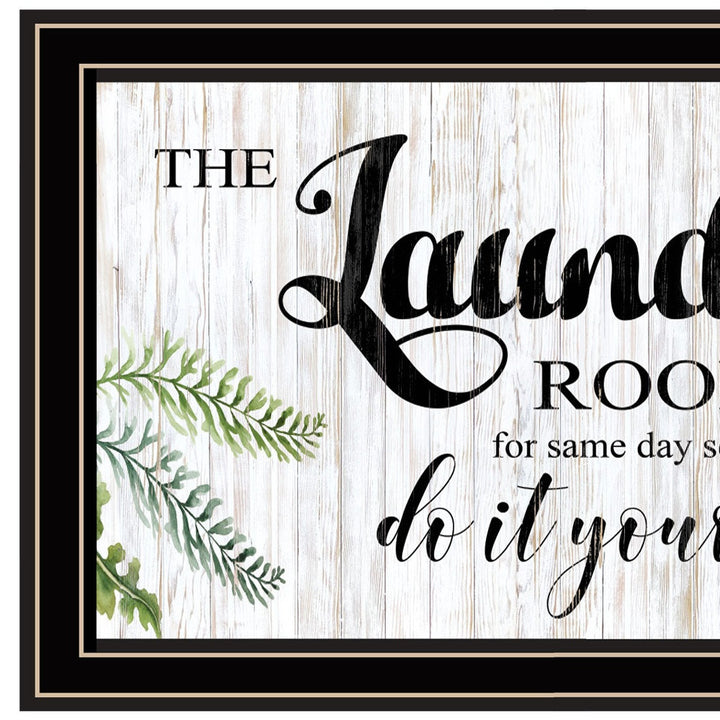 The Laundry Room Same Day Service Black and Brown Framed Print Laundry Wall Art