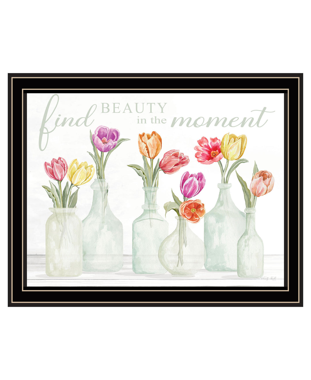 FIND BEAUTY IN THE MOMENT Black Framed Print Wall Art