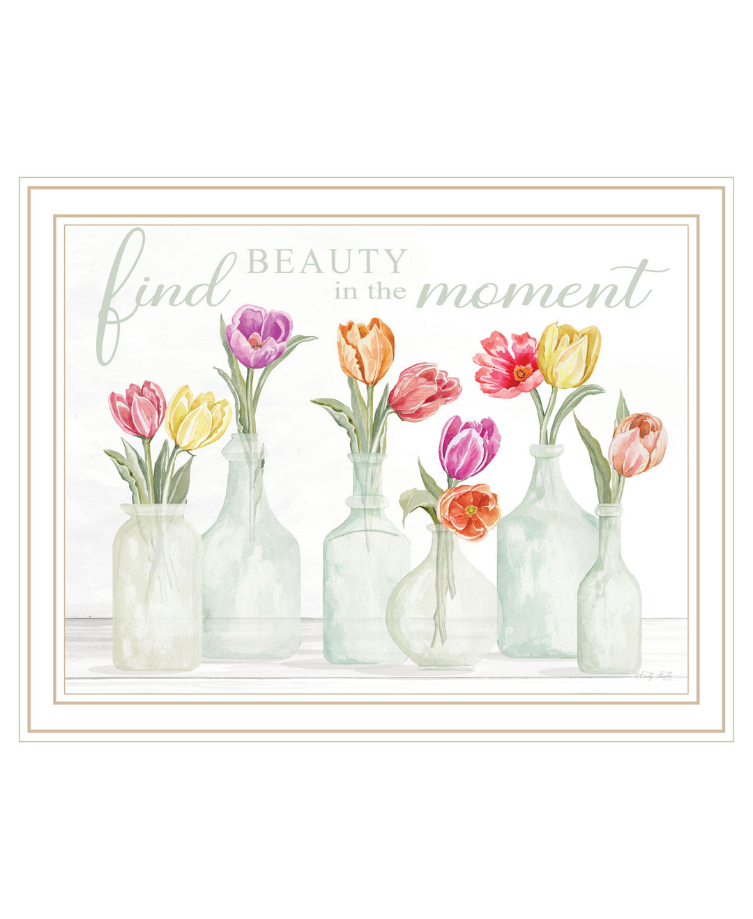 FIND BEAUTY IN THE MOMENT Black Framed Print Wall Art