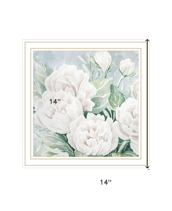 Peaceful Peonies In Full Bloom Black Framed Print Wall Art