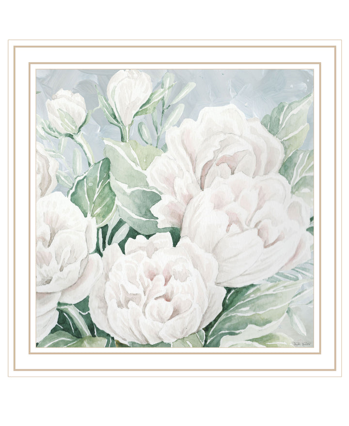 Peaceful Peonies In Full Bloom Black Framed Print Wall Art