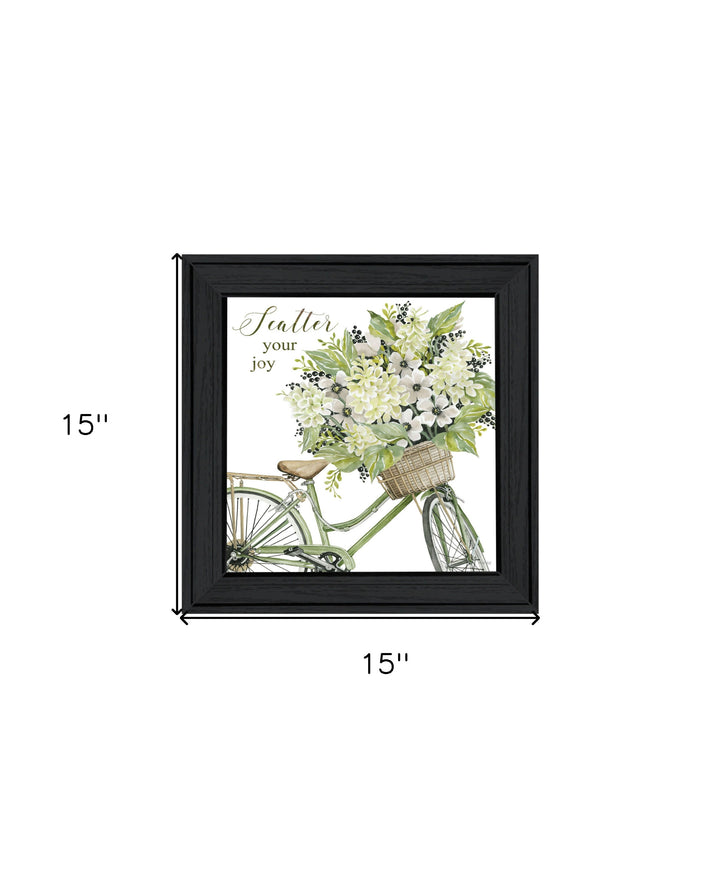 SCATTER YOUR JOY WITH FLOWERS Black Framed Print Wall Art