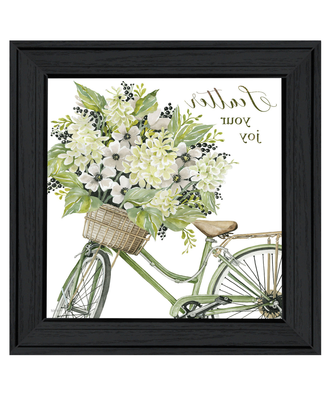 SCATTER YOUR JOY WITH FLOWERS Black Framed Print Wall Art