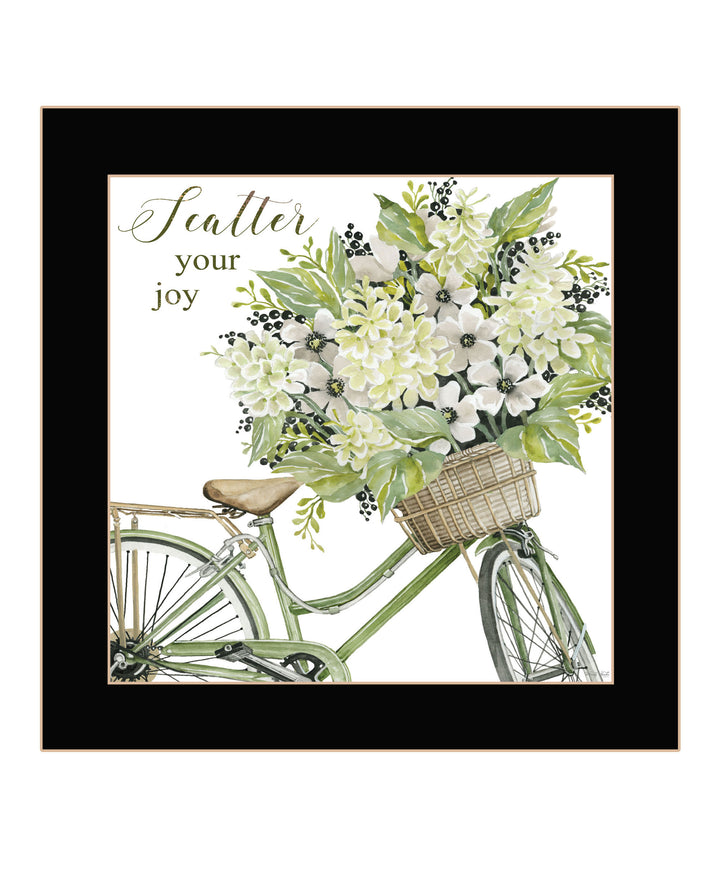 SCATTER YOUR JOY WITH FLOWERS Black Framed Print Wall Art