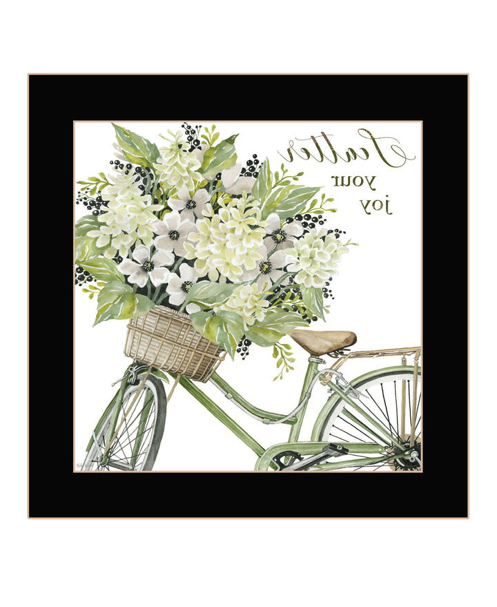 SCATTER YOUR JOY WITH FLOWERS Black Framed Print Wall Art