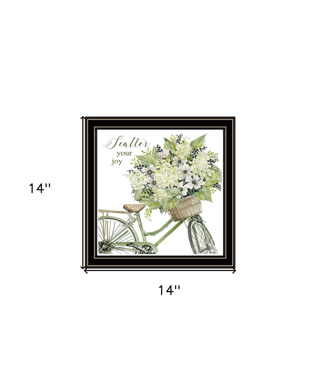 SCATTER YOUR JOY WITH FLOWERS Black Framed Print Wall Art