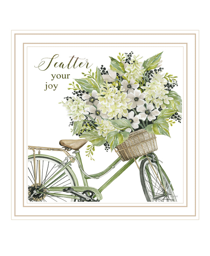 SCATTER YOUR JOY WITH FLOWERS Black Framed Print Wall Art