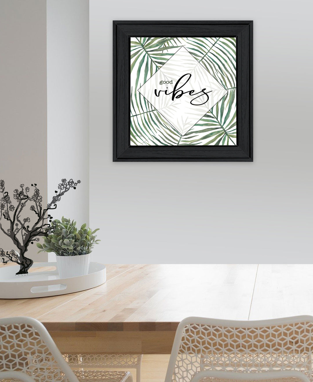 GOOD VIBES Black Framed Print Wall Art