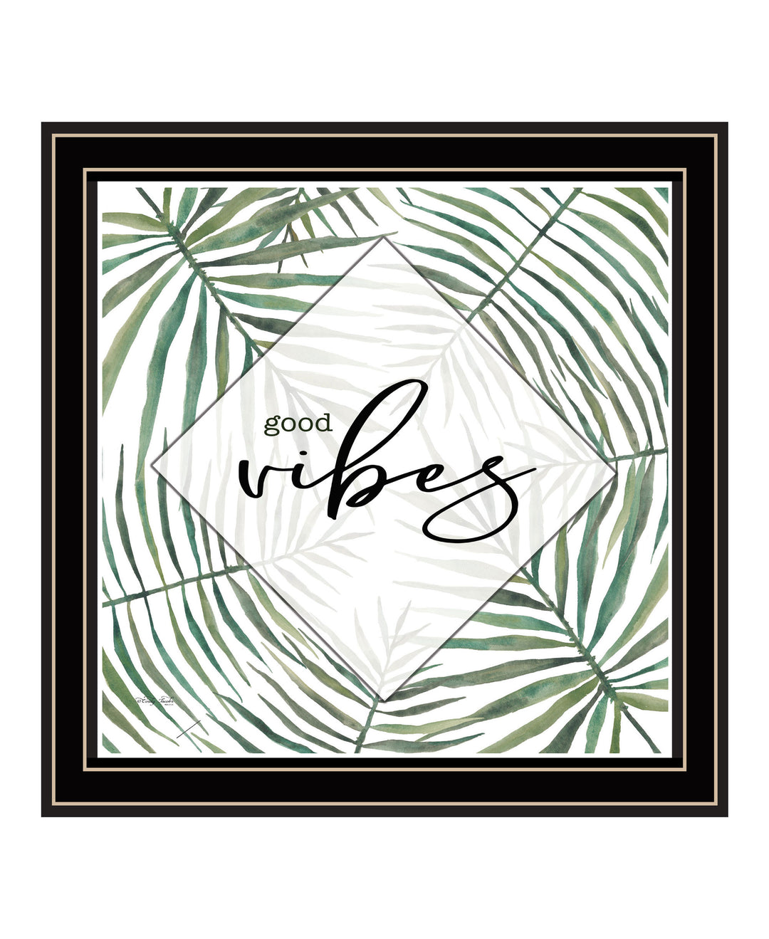 GOOD VIBES Black Framed Print Wall Art