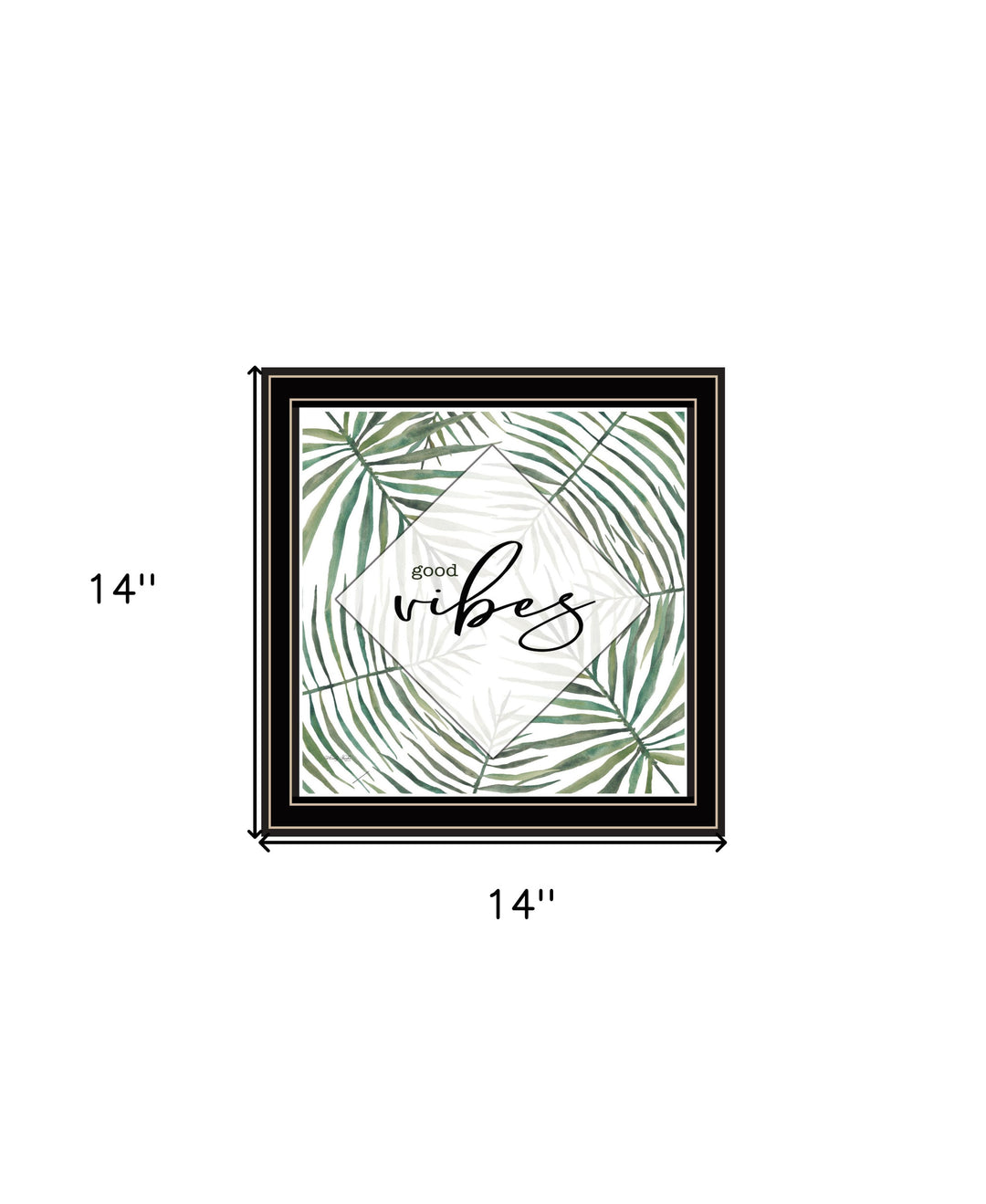 GOOD VIBES Black Framed Print Wall Art