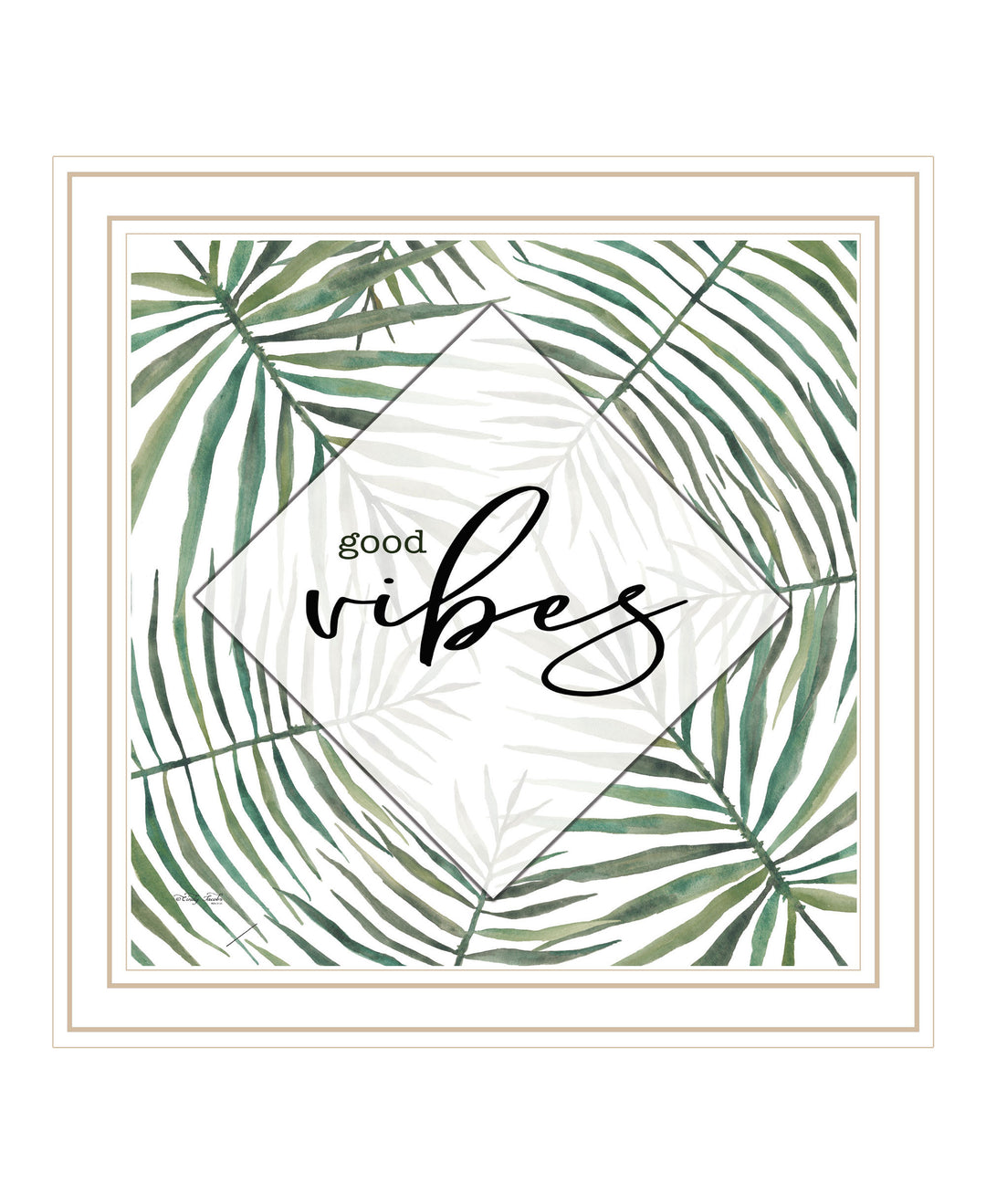 GOOD VIBES Black Framed Print Wall Art