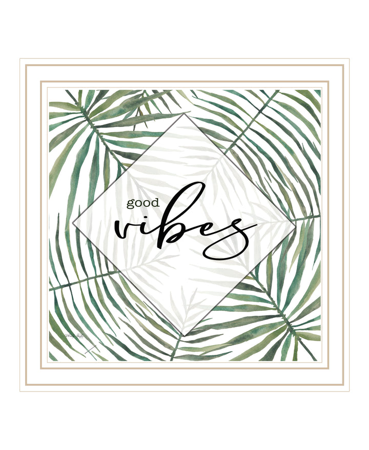 GOOD VIBES Black Framed Print Wall Art