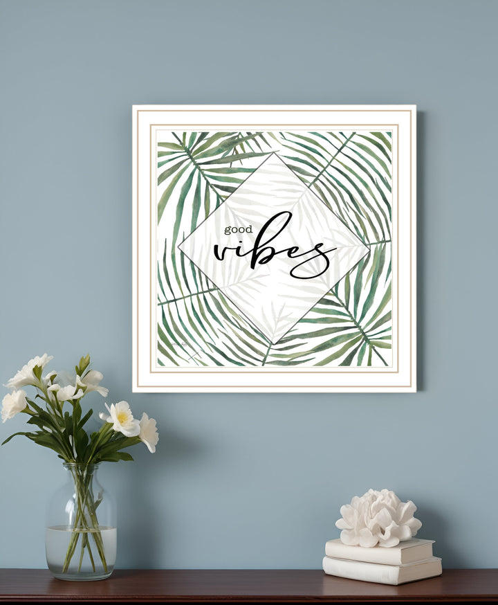 GOOD VIBES Black Framed Print Wall Art