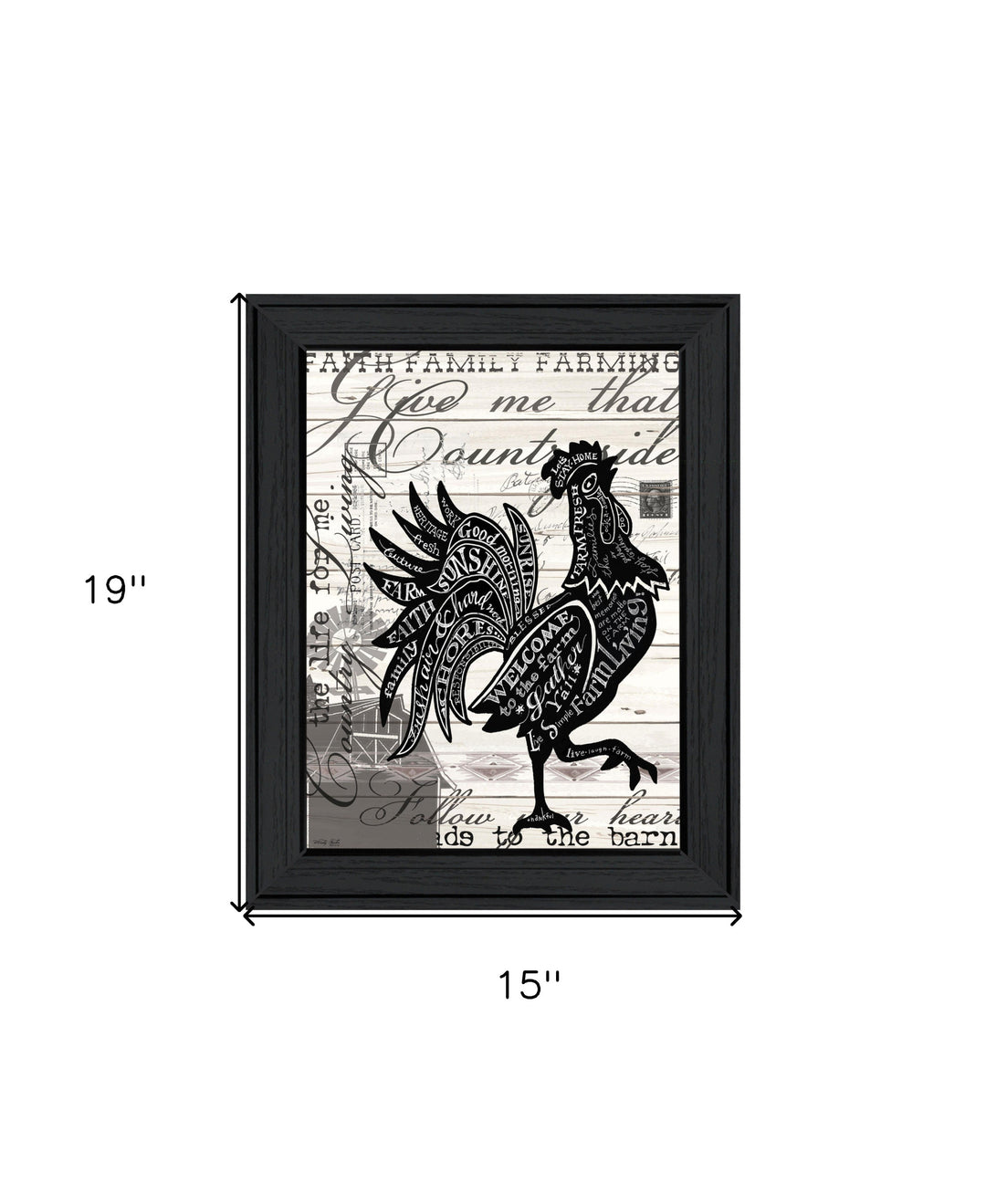 WELCOME TO THE FARM CHICKEN Black Framed Print Wall Art