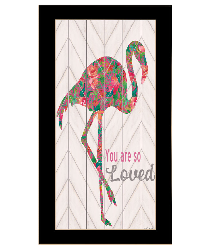 You are so loved Flamingo Black Framed Print Wall Art