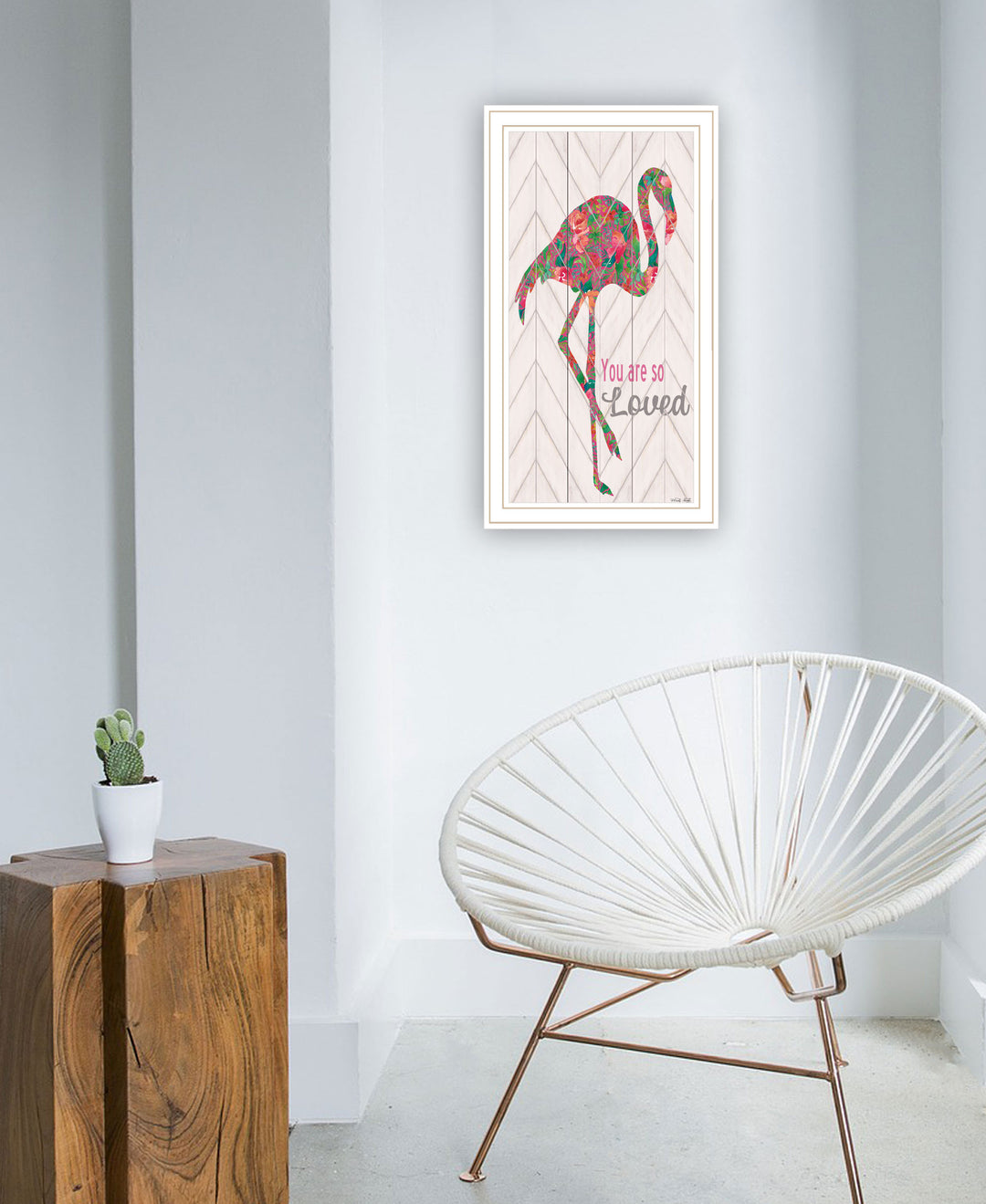 You are so loved Flamingo Black Framed Print Wall Art