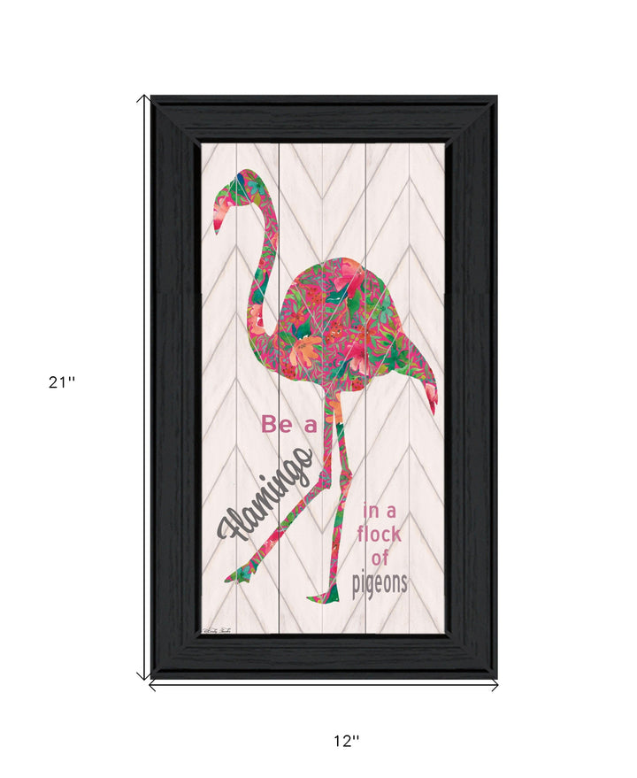 Be A Flamingo Black Framed Print Wall Art