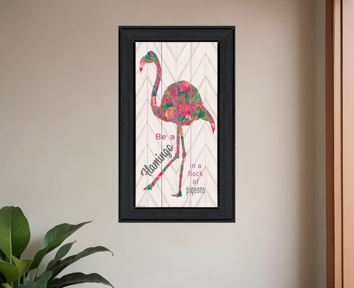 Be A Flamingo Black Framed Print Wall Art