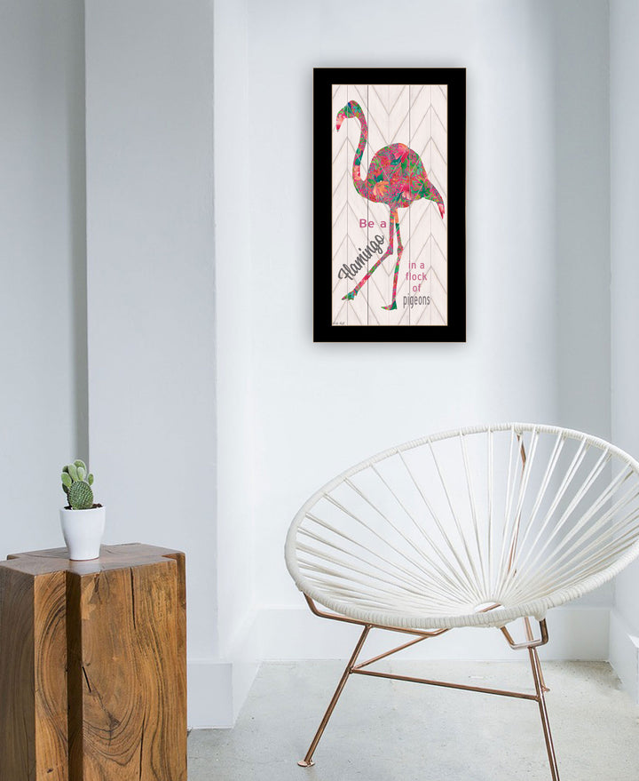 Be A Flamingo Black Framed Print Wall Art