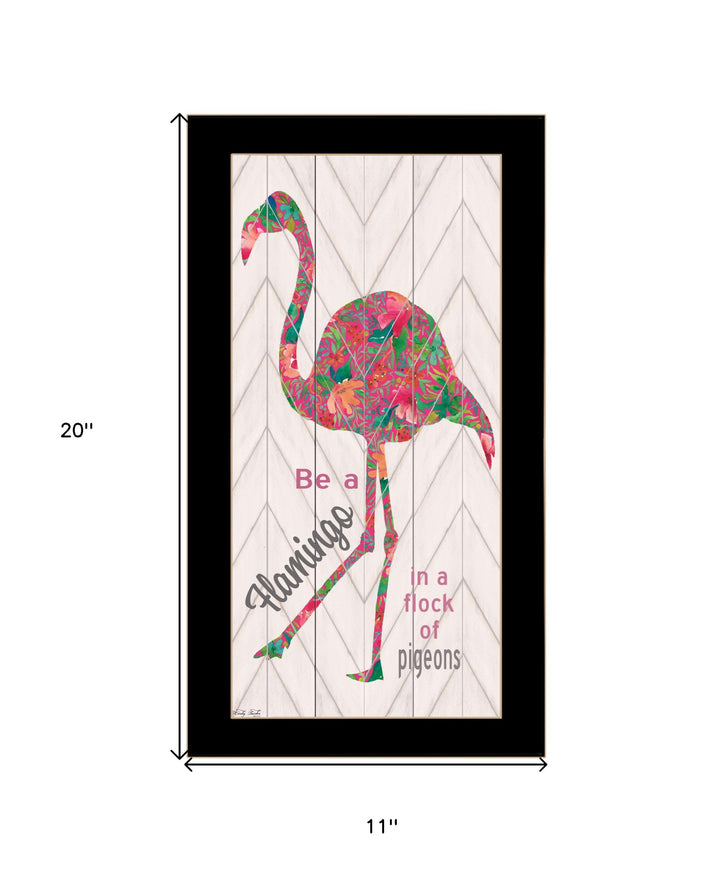 Be A Flamingo Black Framed Print Wall Art