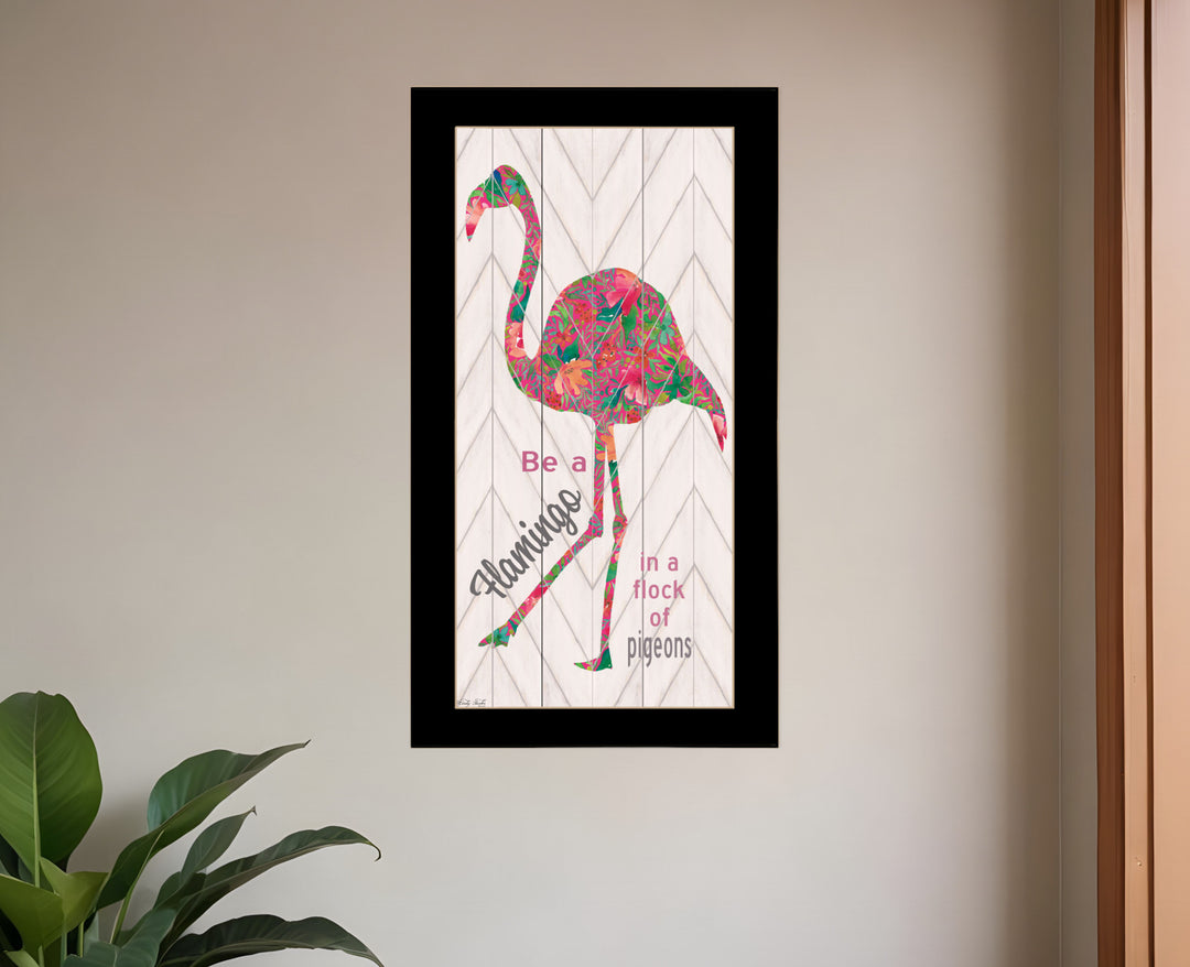 Be A Flamingo Black Framed Print Wall Art