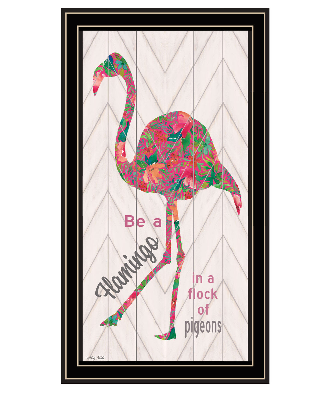 Be A Flamingo Black Framed Print Wall Art