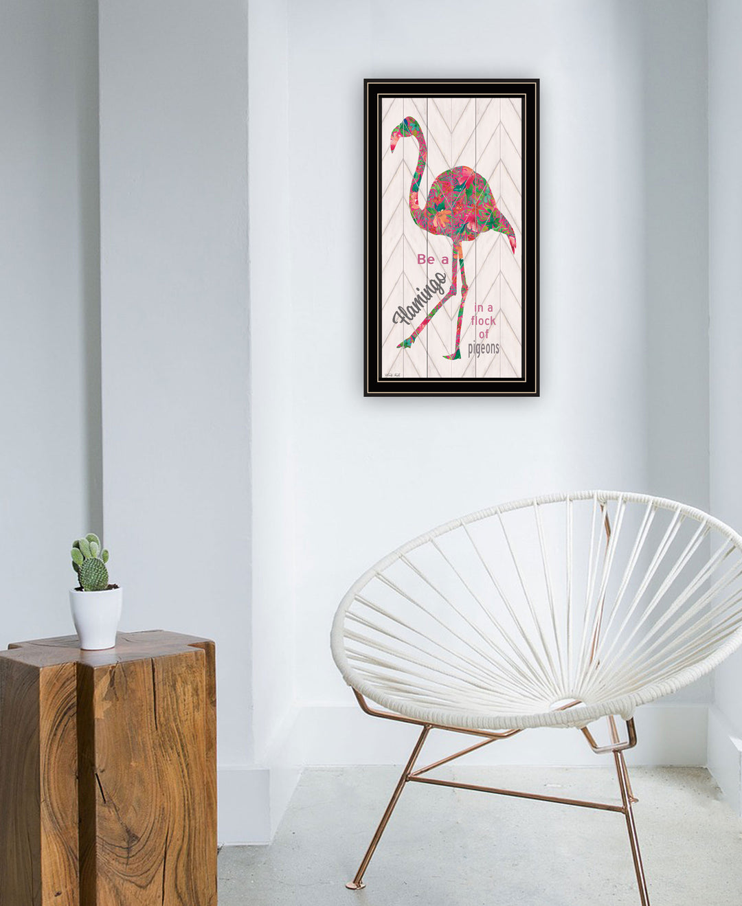 Be A Flamingo Black Framed Print Wall Art