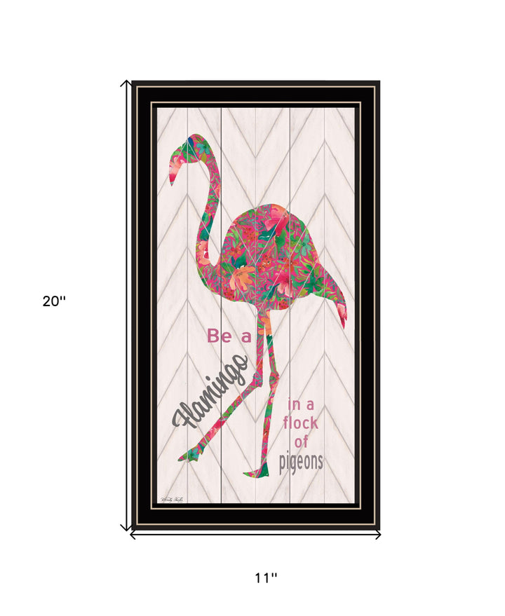 Be A Flamingo Black Framed Print Wall Art