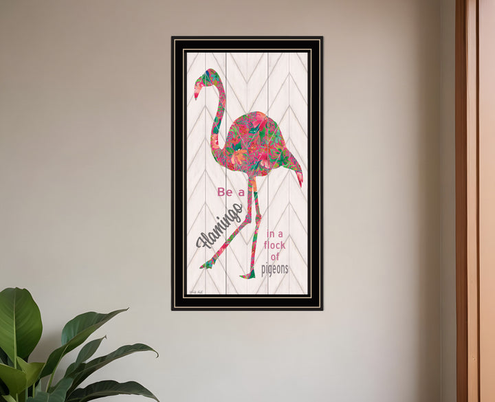 Be A Flamingo Black Framed Print Wall Art