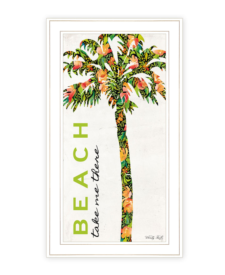 Beach Take Me There White Framed Print Wall Art