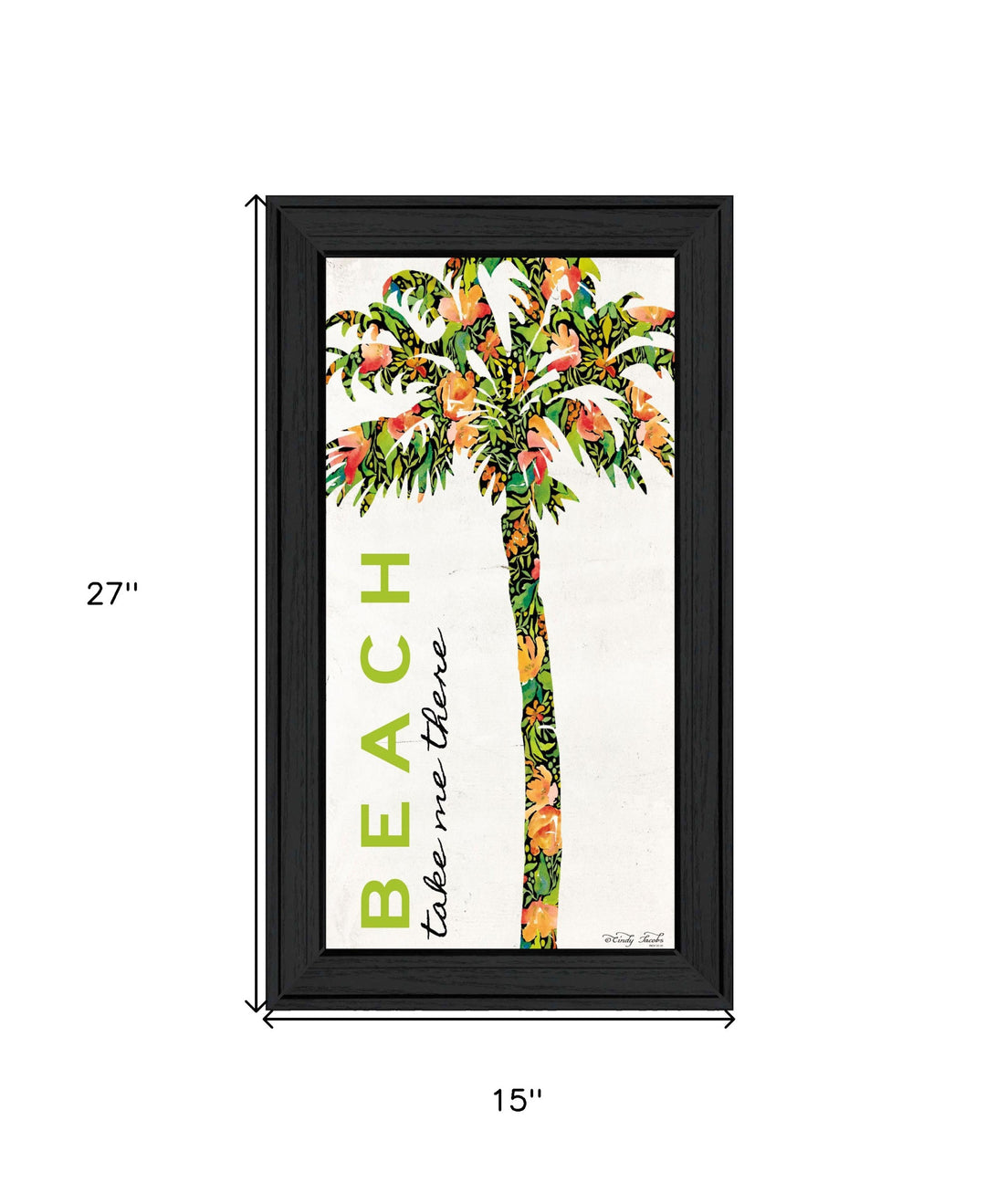 Beach Take Me There Black Framed Print Wall Art