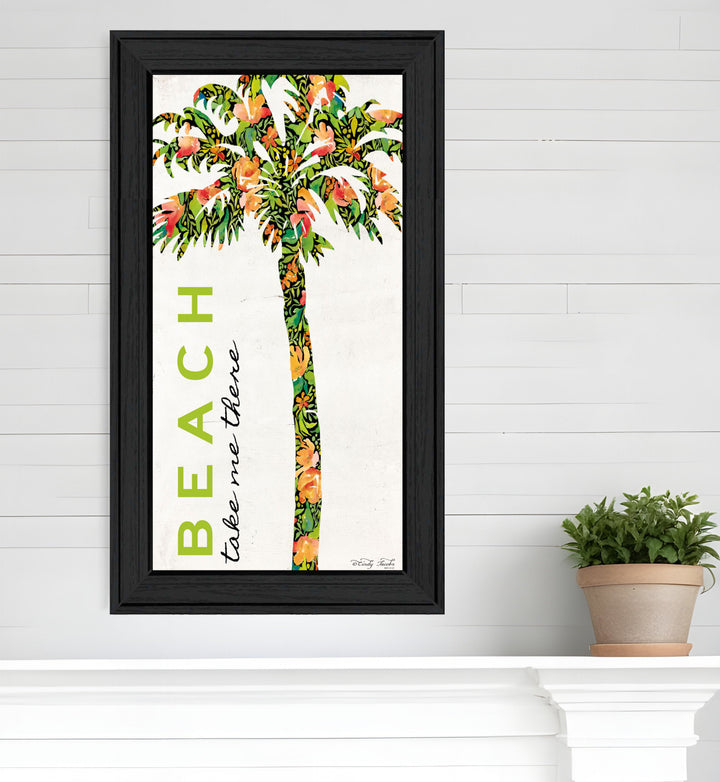 Beach Take Me There Black Framed Print Wall Art