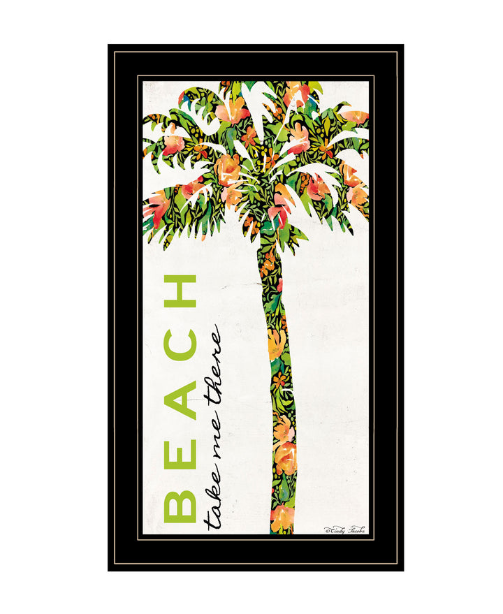 Beach Take Me There Black Framed Print Wall Art