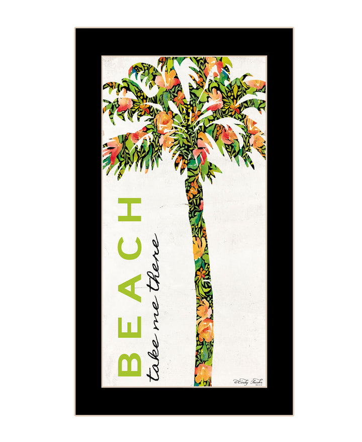 Beach Take Me There Black Framed Print Wall Art