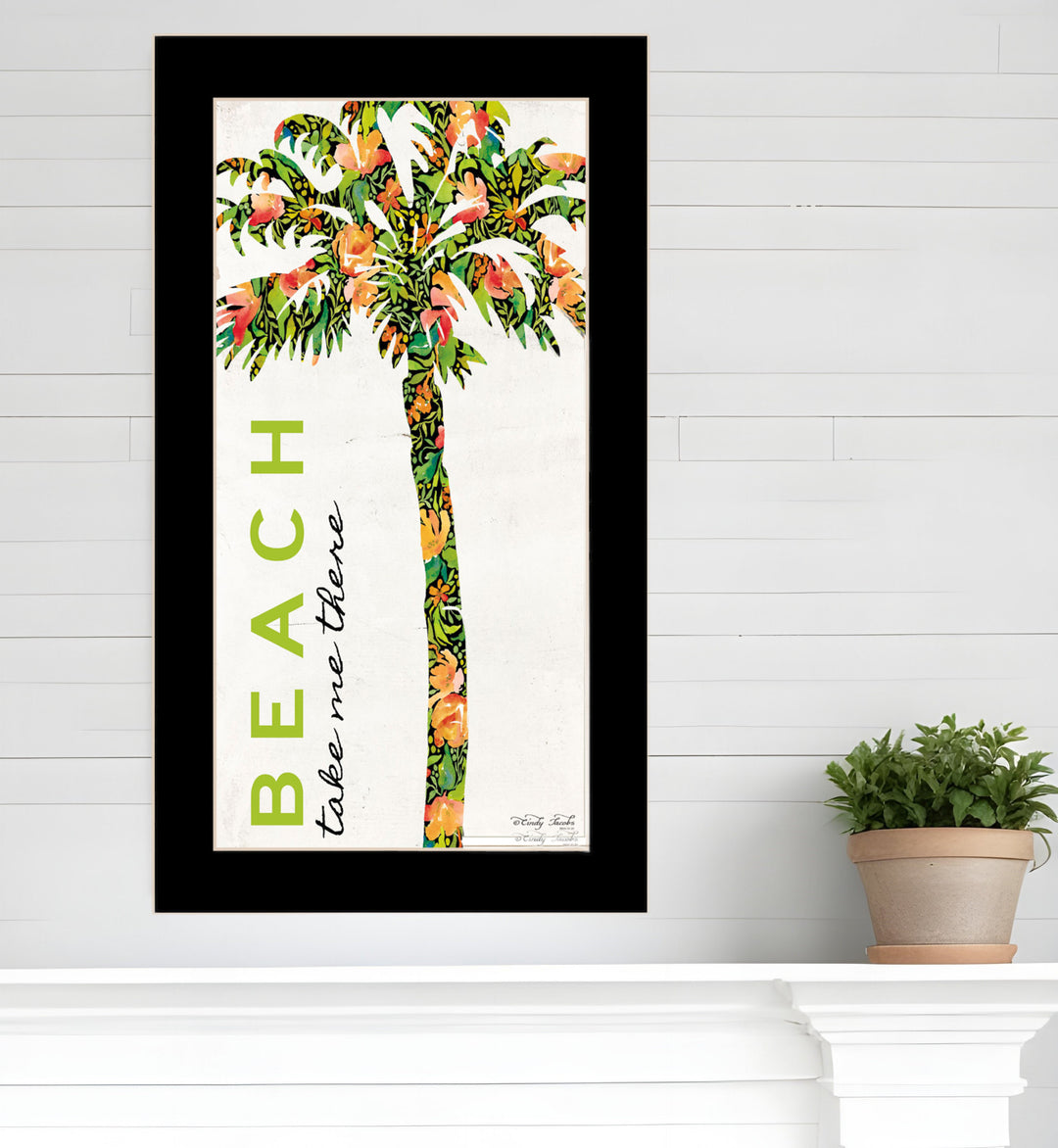 Beach Take Me There Black Framed Print Wall Art