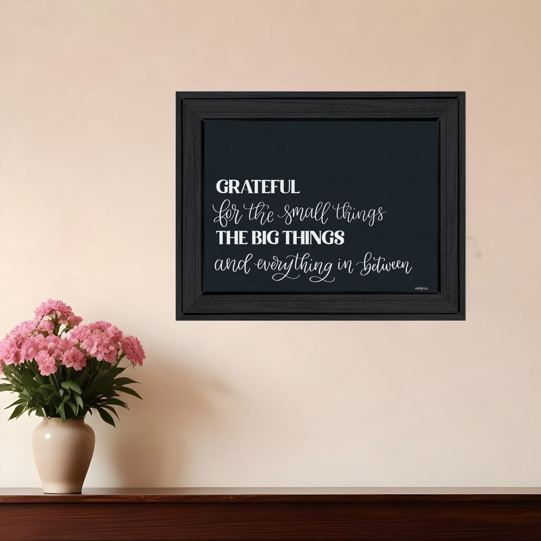 Grateful For Everything Black Framed Print Wall Art