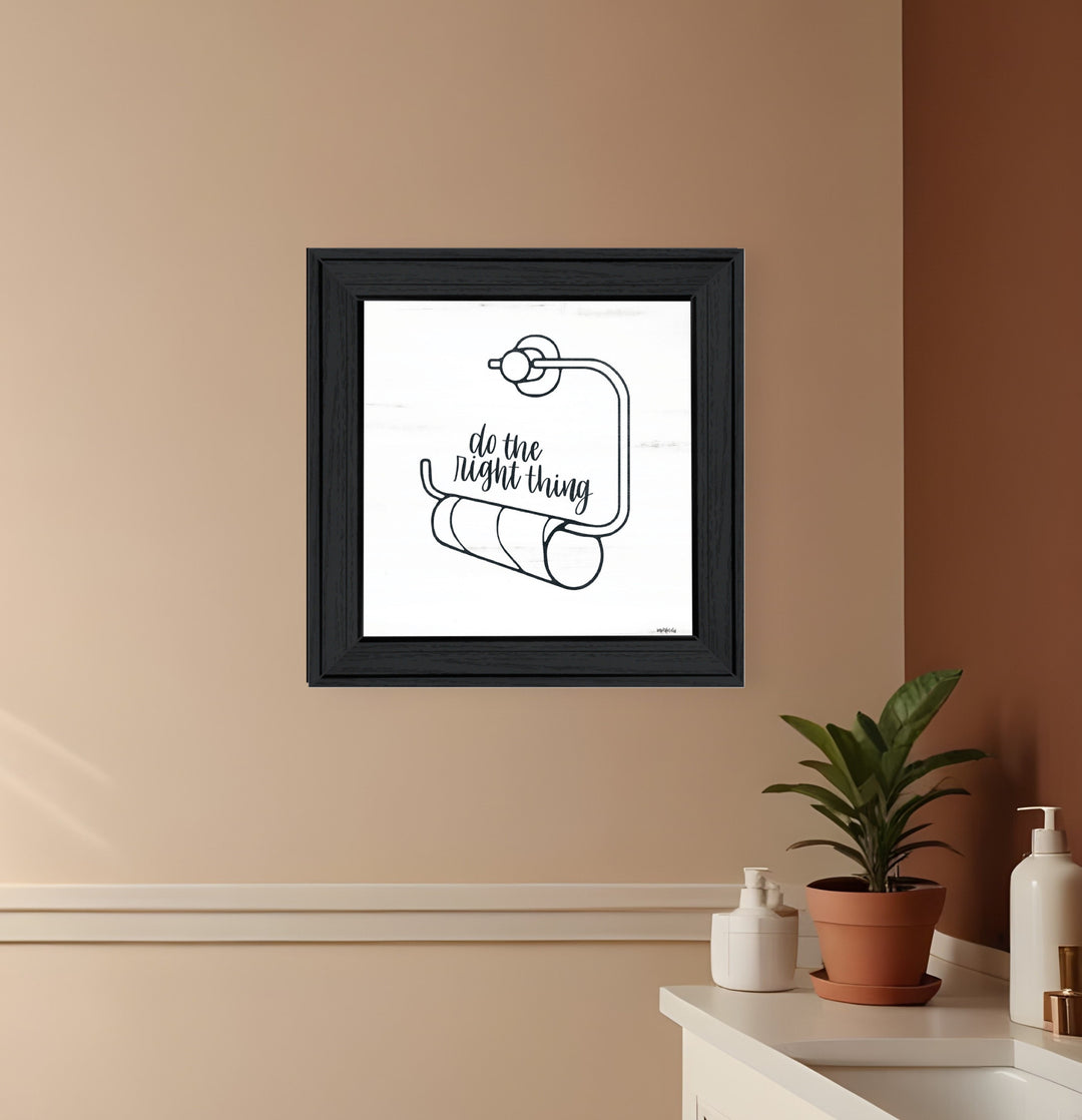 Empty Toilet Paper Roll Black Framed Print Wall Art