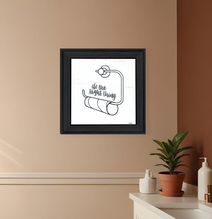 Empty Toilet Paper Roll Black Framed Print Wall Art