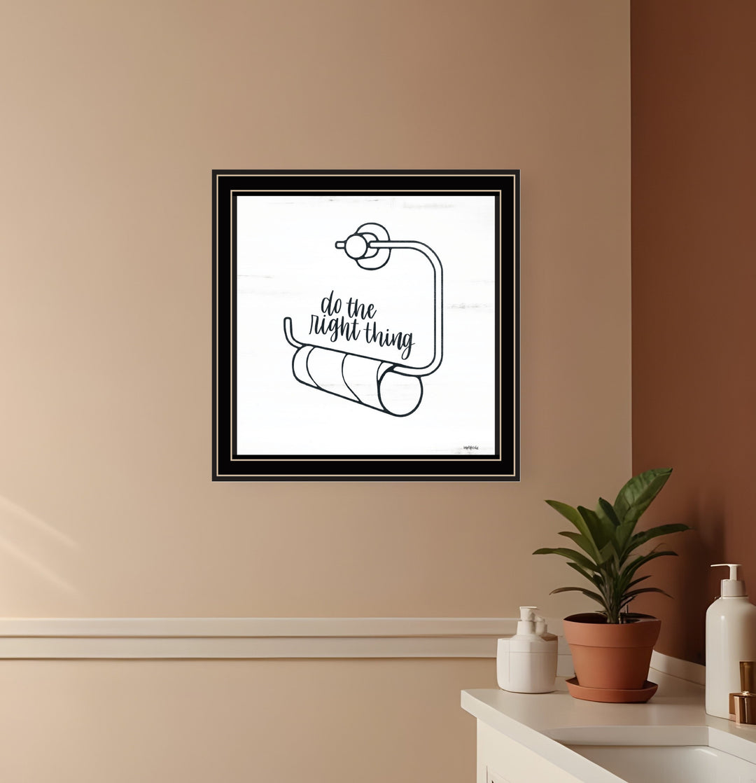 Empty Toilet Paper Roll Black Framed Print Wall Art