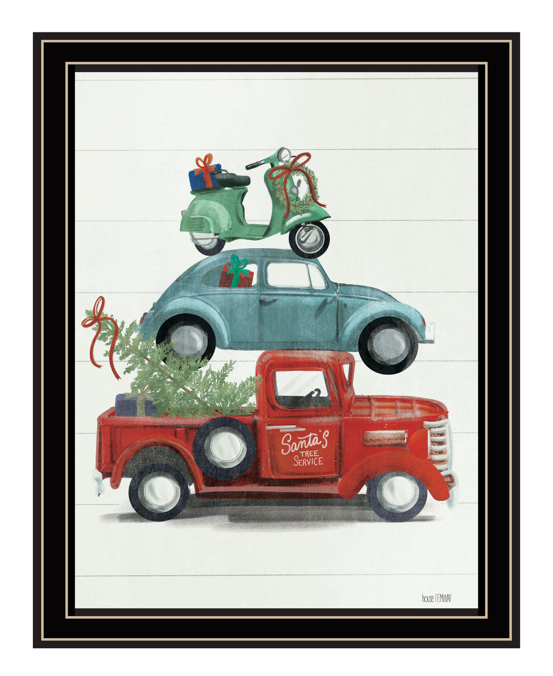 Holiday Travels Black Framed Print Wall Art