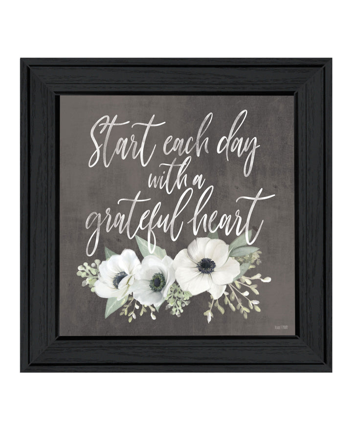 Grateful Heart Black Framed Print Wall Art