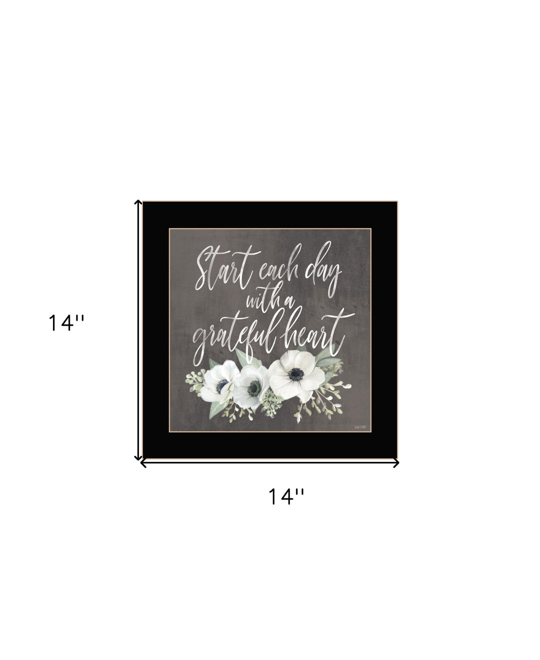 Grateful Heart Black Framed Print Wall Art