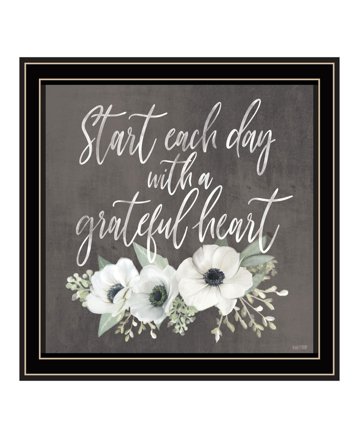 Grateful Heart Black Framed Print Wall Art