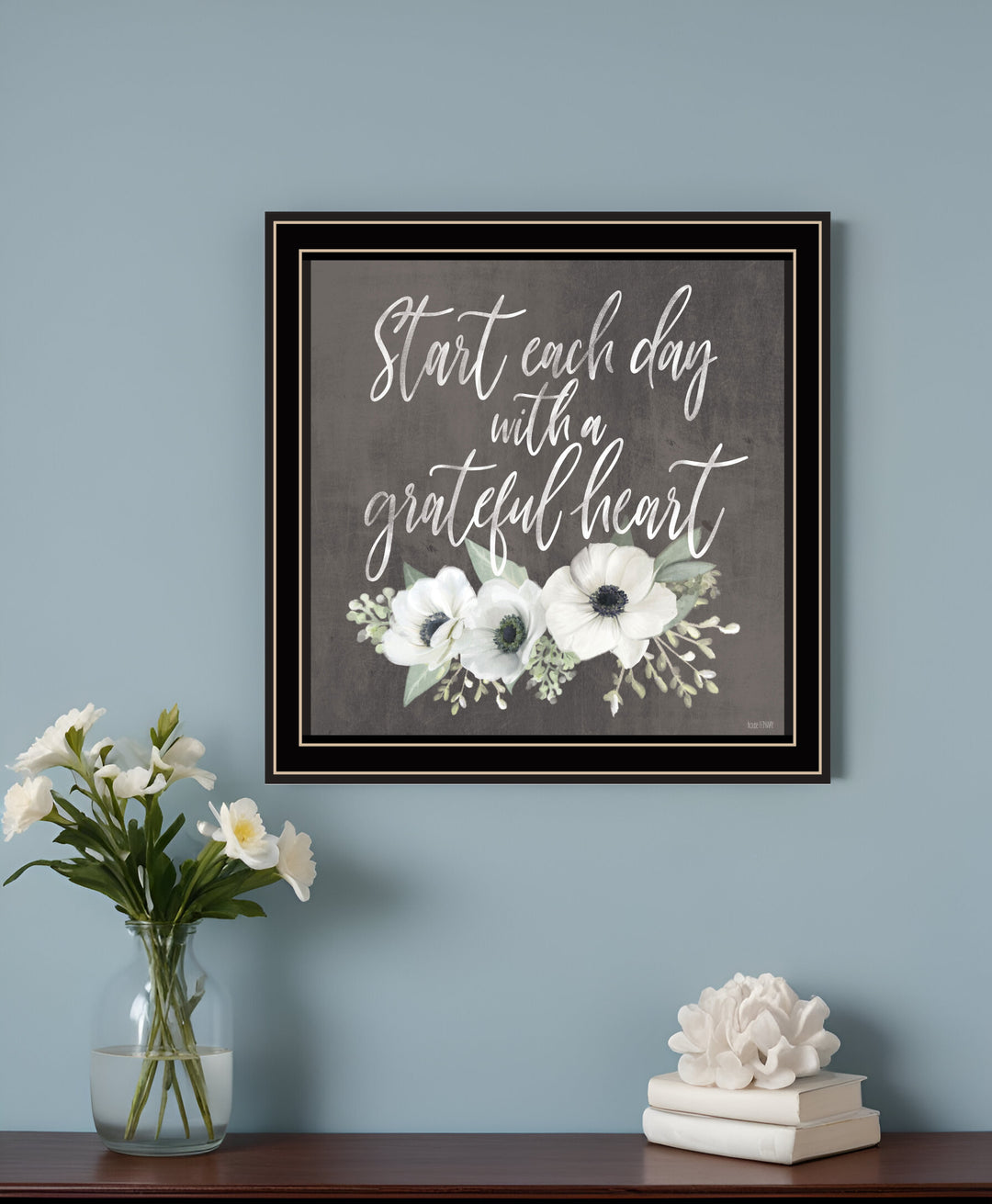 Grateful Heart Black Framed Print Wall Art